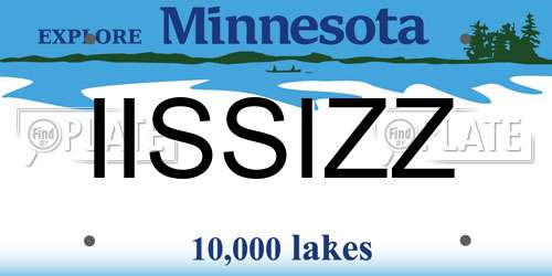 IISSIZZ Minnesota License Plate