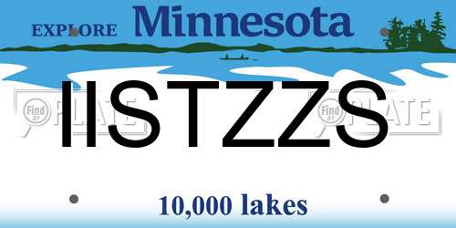 IISTZZS Minnesota License Plate