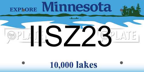 IISZ23 Minnesota License Plate