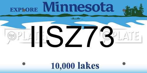 IISZ73 Minnesota License Plate