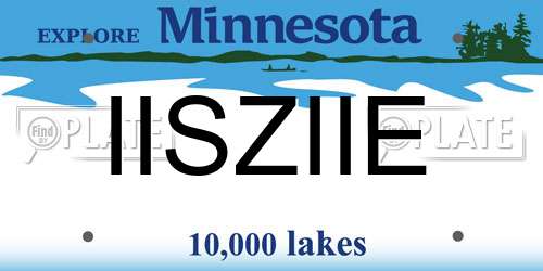 IISZIIE Minnesota License Plate