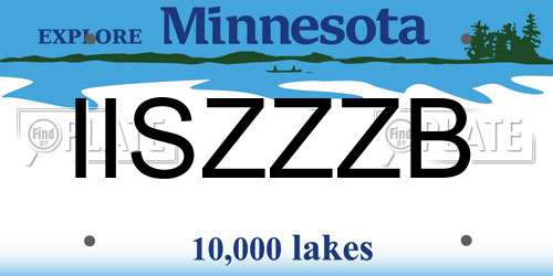 IISZZZB Minnesota License Plate