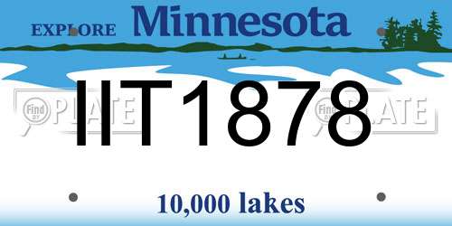IIT1878 Minnesota License Plate