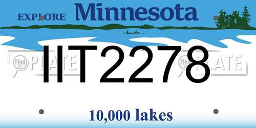 IIT2278 Minnesota License Plate