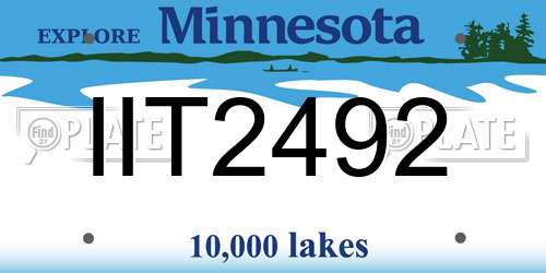 IIT2492 Minnesota License Plate