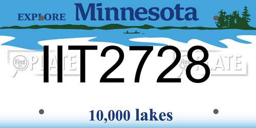IIT2728 Minnesota License Plate