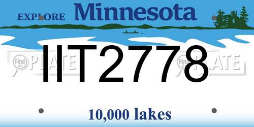 IIT2778 Minnesota License Plate