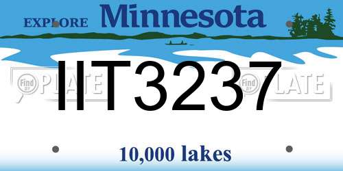 IIT3237 Minnesota License Plate