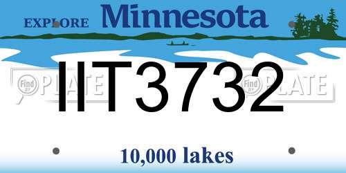 IIT3732 Minnesota License Plate