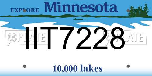 IIT7228 Minnesota License Plate