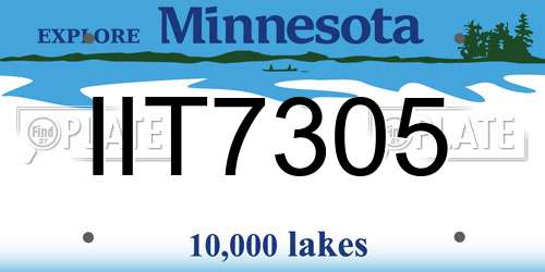 IIT7305 Minnesota License Plate