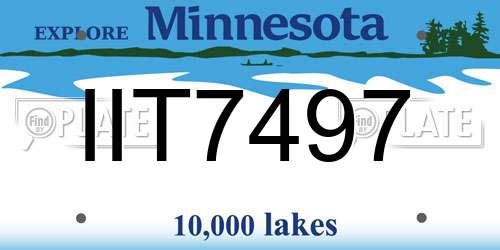 IIT7497 Minnesota License Plate