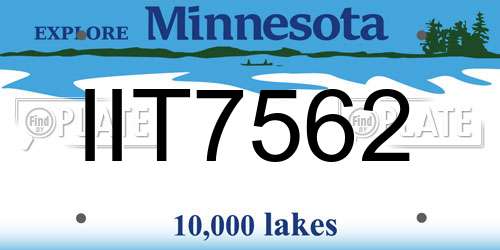 IIT7562 Minnesota License Plate