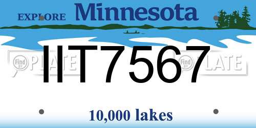 IIT7567 Minnesota License Plate