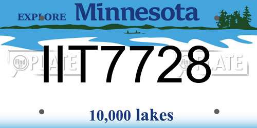IIT7728 Minnesota License Plate