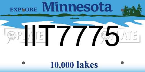 IIT7775 Minnesota License Plate