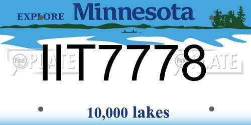 IIT7778 Minnesota License Plate