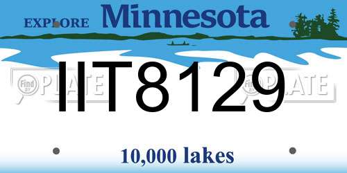 IIT8129 Minnesota License Plate