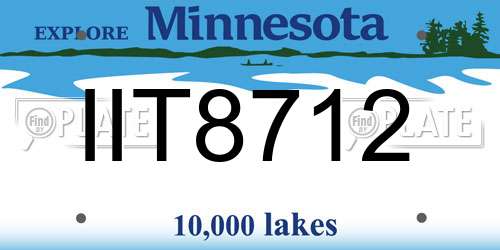 IIT8712 Minnesota License Plate
