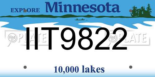 IIT9822 Minnesota License Plate