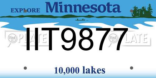 IIT9877 Minnesota License Plate