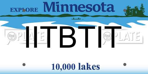IITBTIT Minnesota License Plate