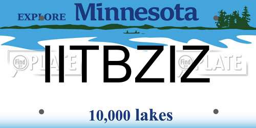 IITBZIZ Minnesota License Plate