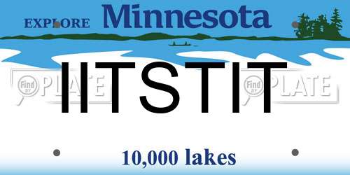 IITSTIT Minnesota License Plate