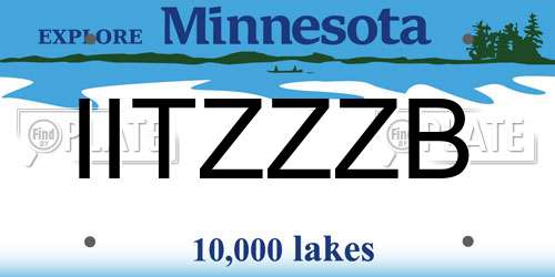 IITZZZB Minnesota License Plate