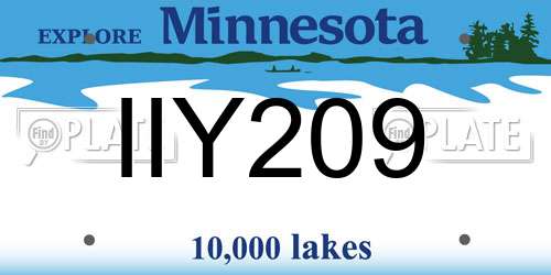IIY209 Minnesota License Plate