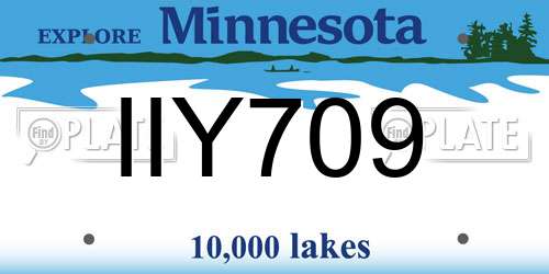 IIY709 Minnesota License Plate