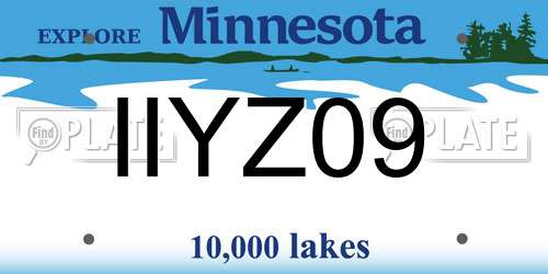 IIYZ09 Minnesota License Plate