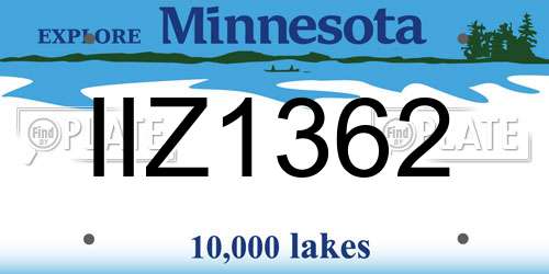 IIZ1362 Minnesota License Plate