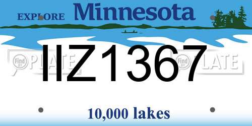 IIZ1367 Minnesota License Plate