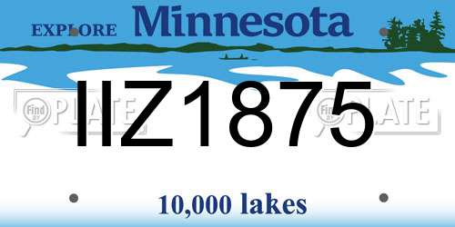 IIZ1875 Minnesota License Plate