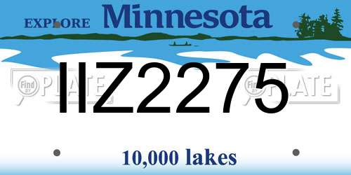 IIZ2275 Minnesota License Plate
