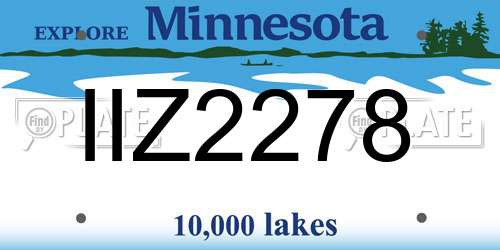 IIZ2278 Minnesota License Plate
