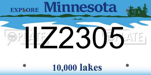 IIZ2305 Minnesota License Plate