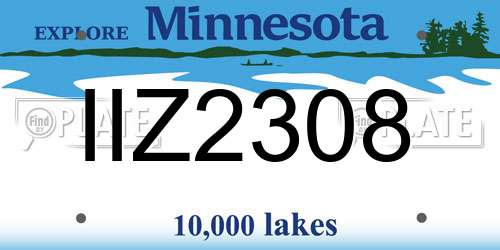 IIZ2308 Minnesota License Plate