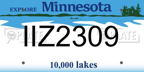IIZ2309 Minnesota License Plate