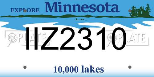 IIZ2310 Minnesota License Plate