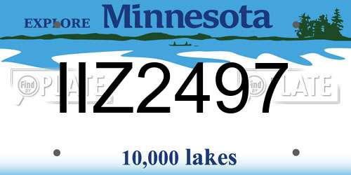 IIZ2497 Minnesota License Plate