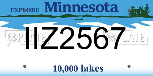 IIZ2567 Minnesota License Plate