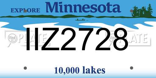 IIZ2728 Minnesota License Plate