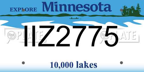 IIZ2775 Minnesota License Plate