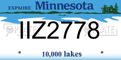 IIZ2778 Minnesota License Plate