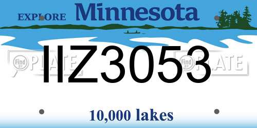IIZ3053 Minnesota License Plate