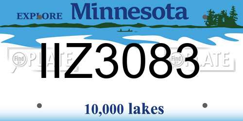 IIZ3083 Minnesota License Plate