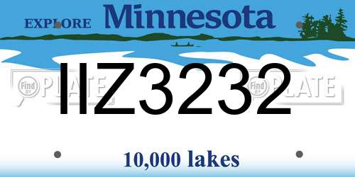 IIZ3232 Minnesota License Plate