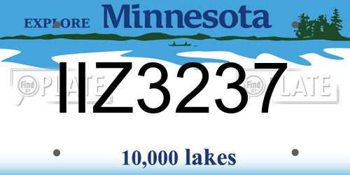 IIZ3237 Minnesota License Plate